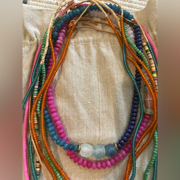 Multicolor Layered Beaded Necklace by Twine & Twig - Picture 4 of 7